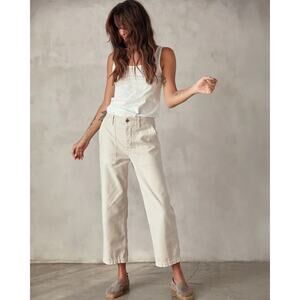 Outerknown Cream Wide Leg Pants